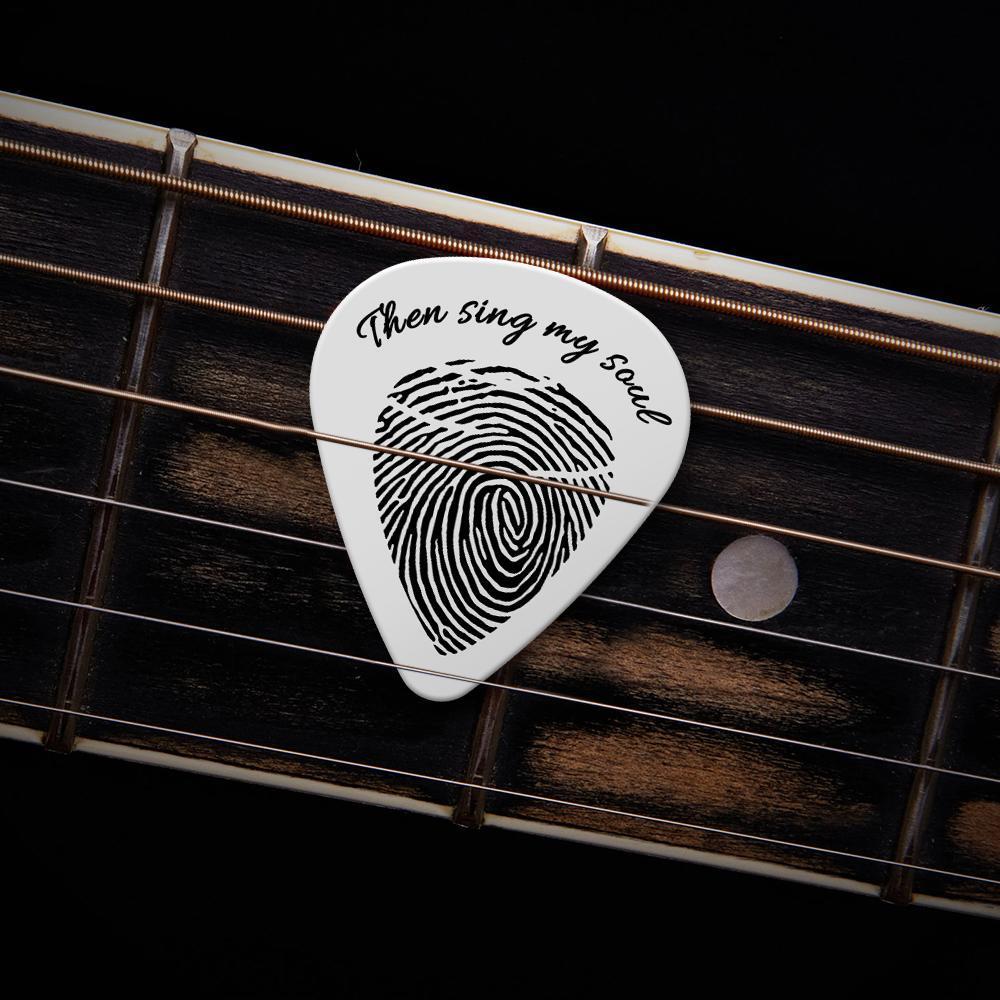 Custom Fingerprint Engraved Guitar Pick Custom Hand Stamped Pick Dad Or Music Lover Personalized Gift