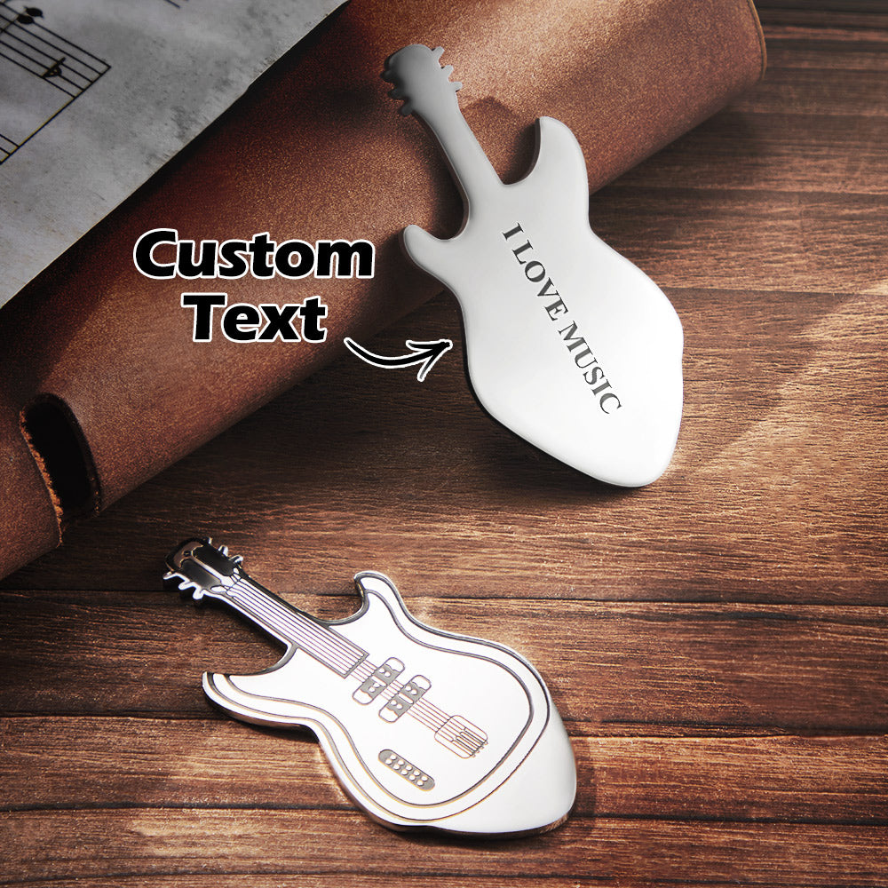 Personalized Engraved Guitar Pick Custom Guitar-Shaped Pick Gift for Guitarist - soufeelau