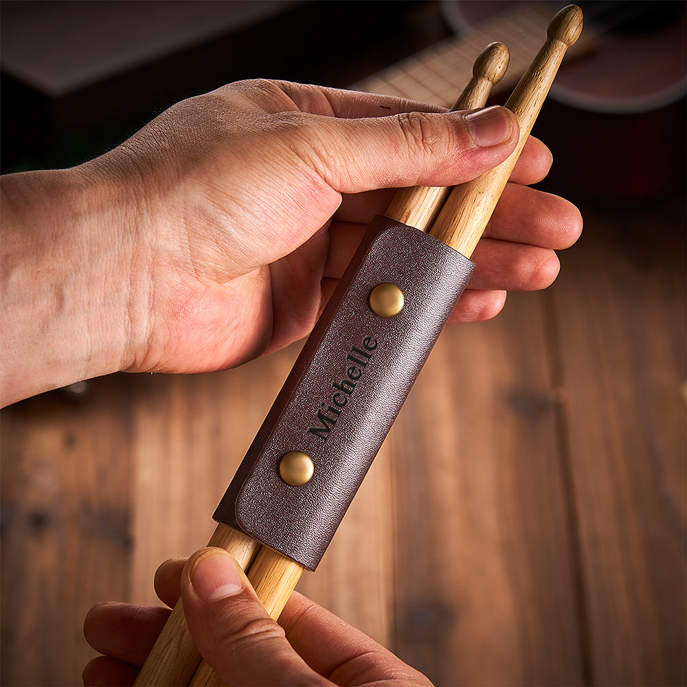 Custom Engraved Drum Stick Storage Case Simple Leather Gifts - soufeelau