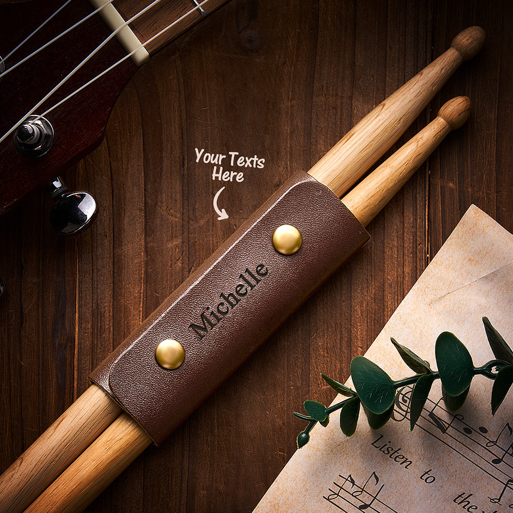 Custom Engraved Drum Stick Storage Case Simple Leather Gifts - soufeelau