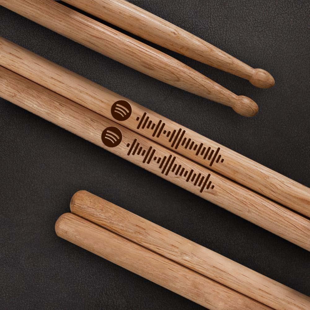 Custom Spotify Code Drumstick Wood Drumstick Unique Gifts For Musicians - soufeelau