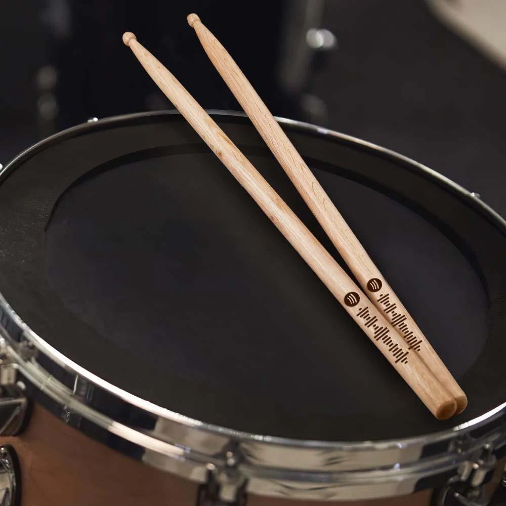 Custom Spotify Code Drumstick Wood Drumstick Unique Gifts For Musicians - soufeelau
