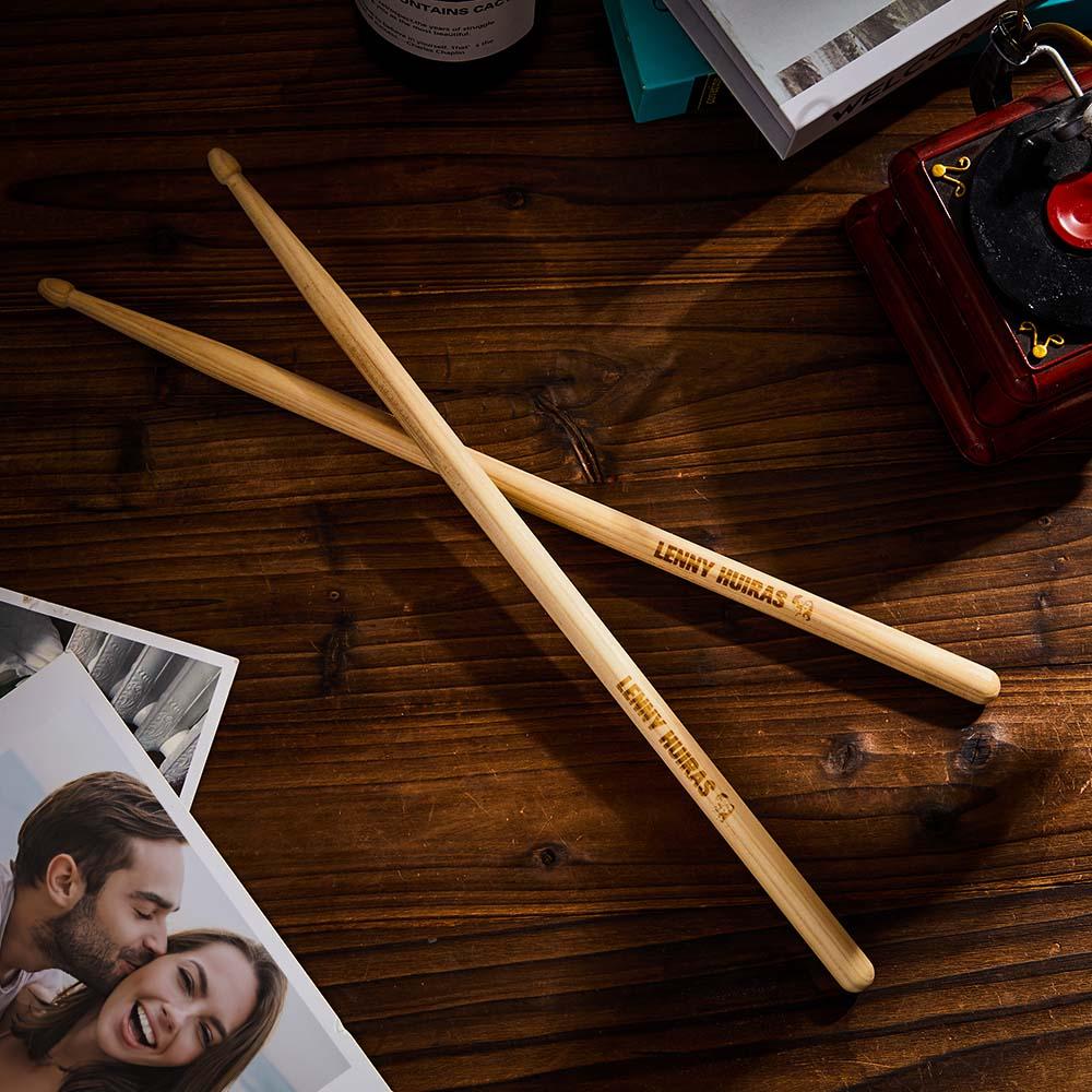 Engraved 5A Maple Music Gift Custom Message Personalized Drumsticks Gift for Drummer Husband Dad Father's Day Boyfriend Gift - soufeelau