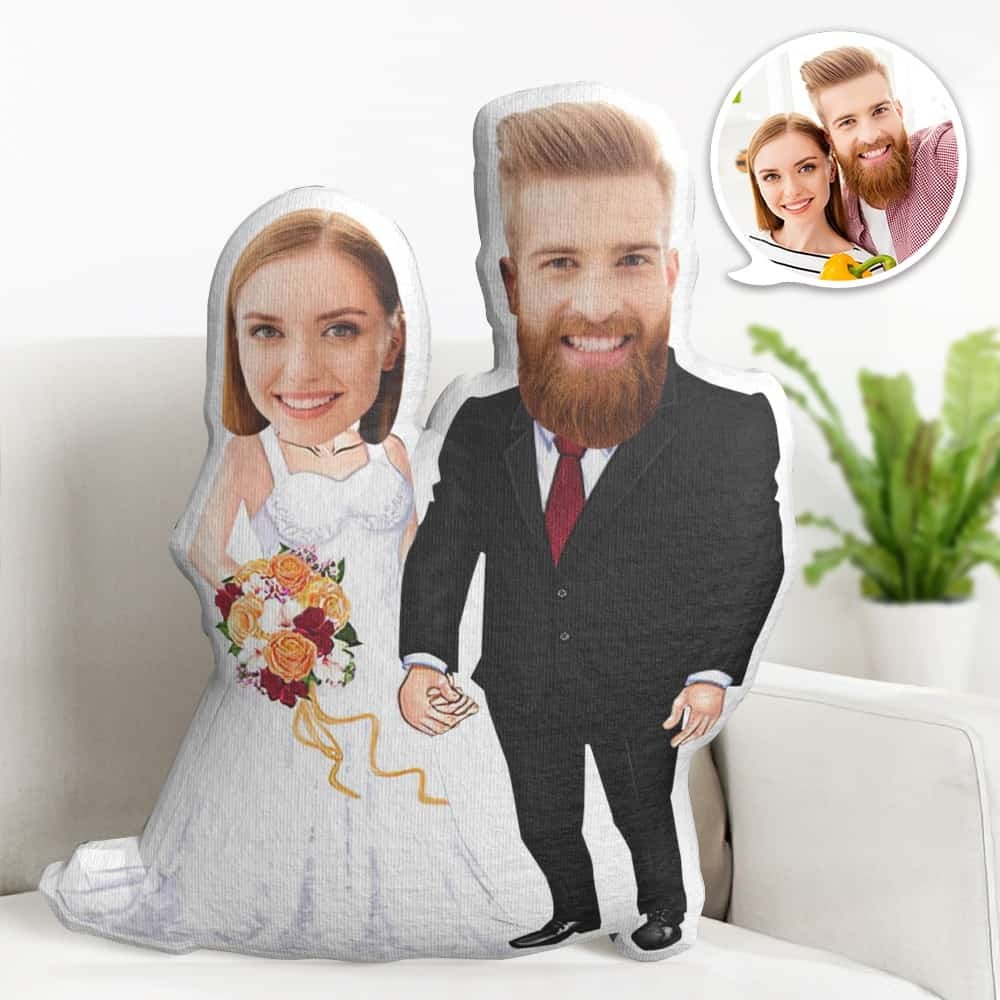Valentine's Day Gift Custom Face Pillow, Couple Wedding Face Doll, the Best Gift for Lover - soufeelau