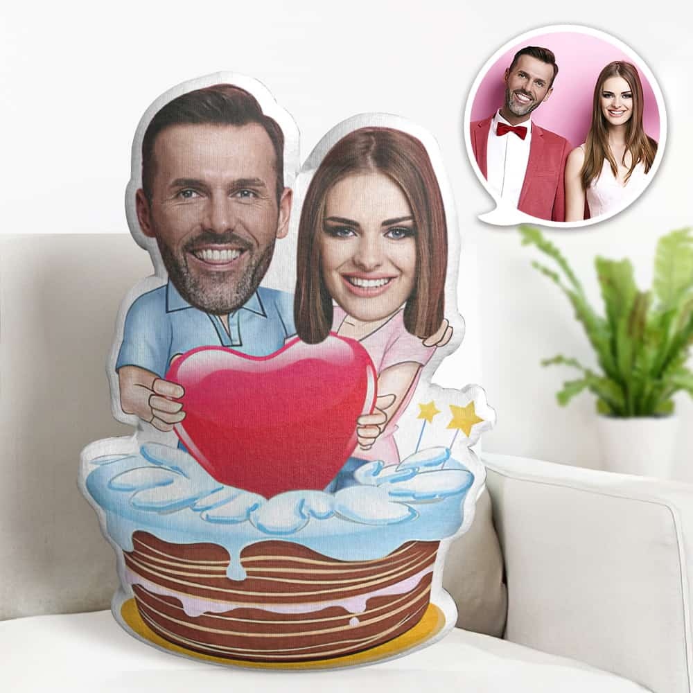 Valentine's Day Gift Custom Face Pillow, Couple in the Cake Face Doll, the Best Gift for Lover - soufeelau