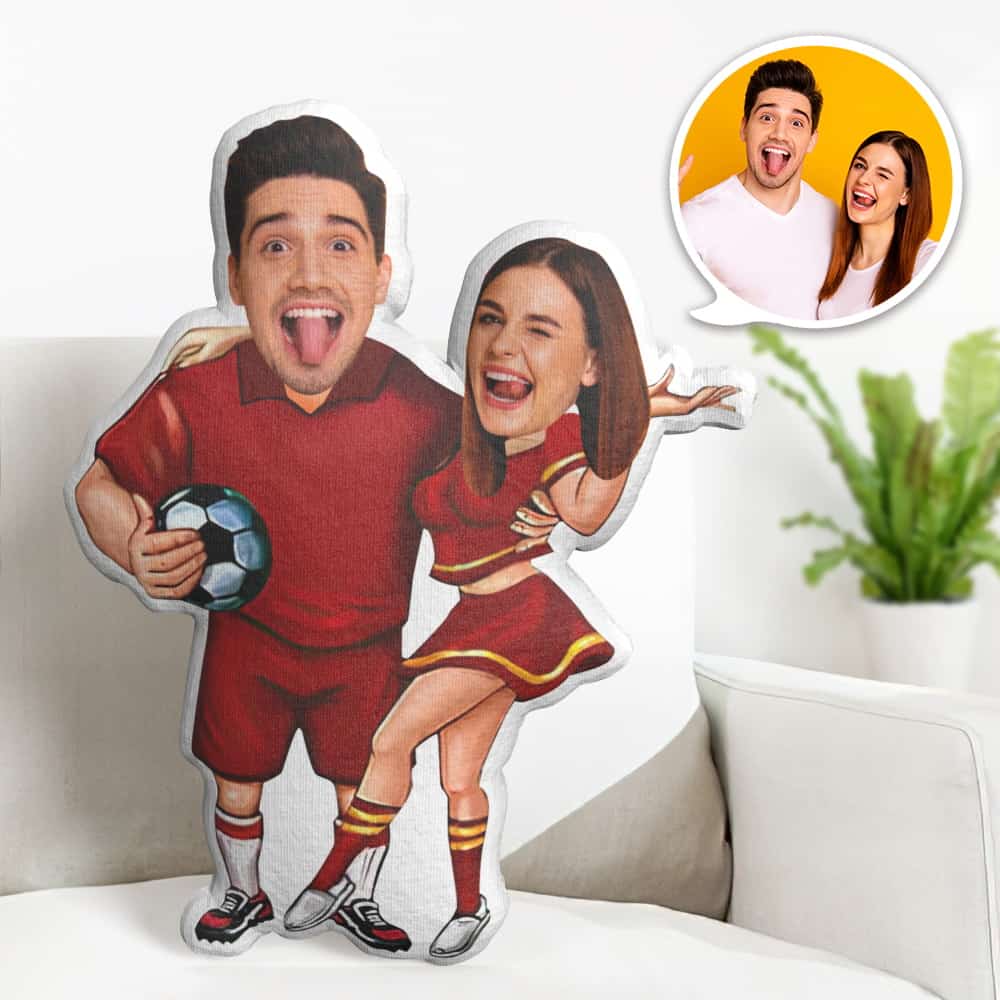 Valentine's Day Gift Custom Face Pillow, Soccer Player Couple Face Doll, the Best Gift for Lover - soufeelau