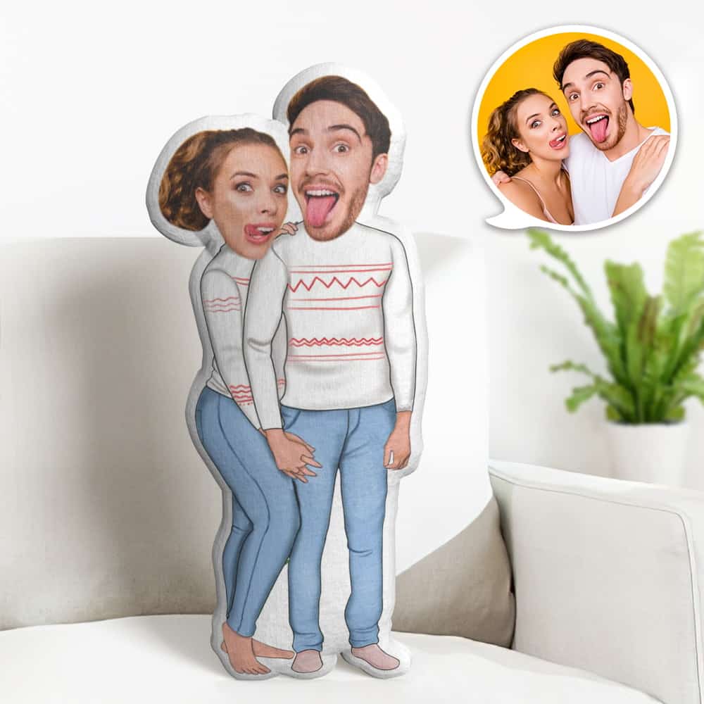 Valentine's Day Gift Custom Face Pillow, Couple Holding Hands Face Doll, the Best Gift for Lover - soufeelau