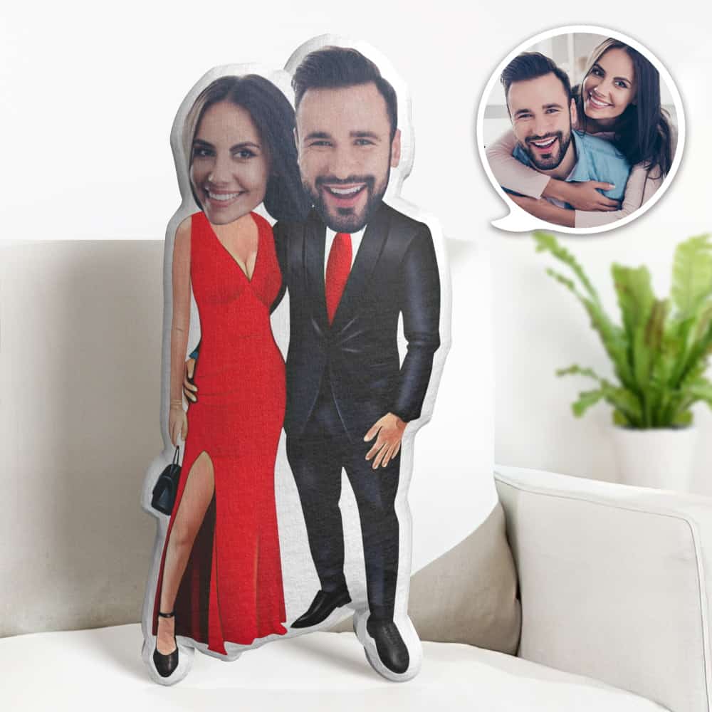 Valentine's Day Gift Custom Face Pillow, Dinner Dress Ball Couple Face Doll, the Best Gift for Lover - soufeelau