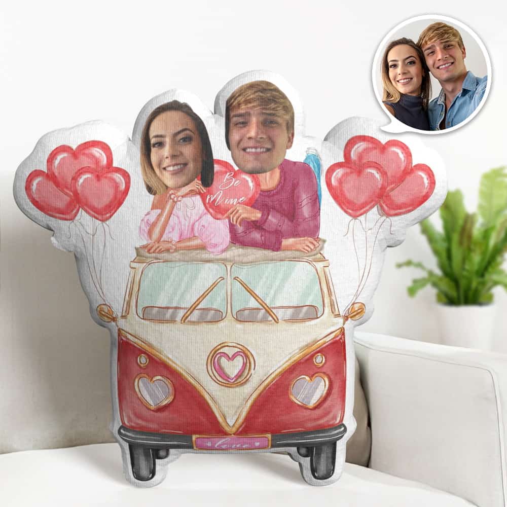 Valentine's Day Gift Custom Face Pillow, Couple in the Car Face Doll, the Best Gift for Love - soufeelau