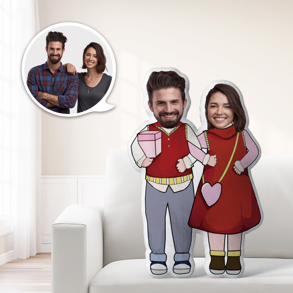 Love Gifts Custom MiniMe Pillow Personalized Couple New Year Pillow Unique Photo Pillow Gifts for Her - soufeelau