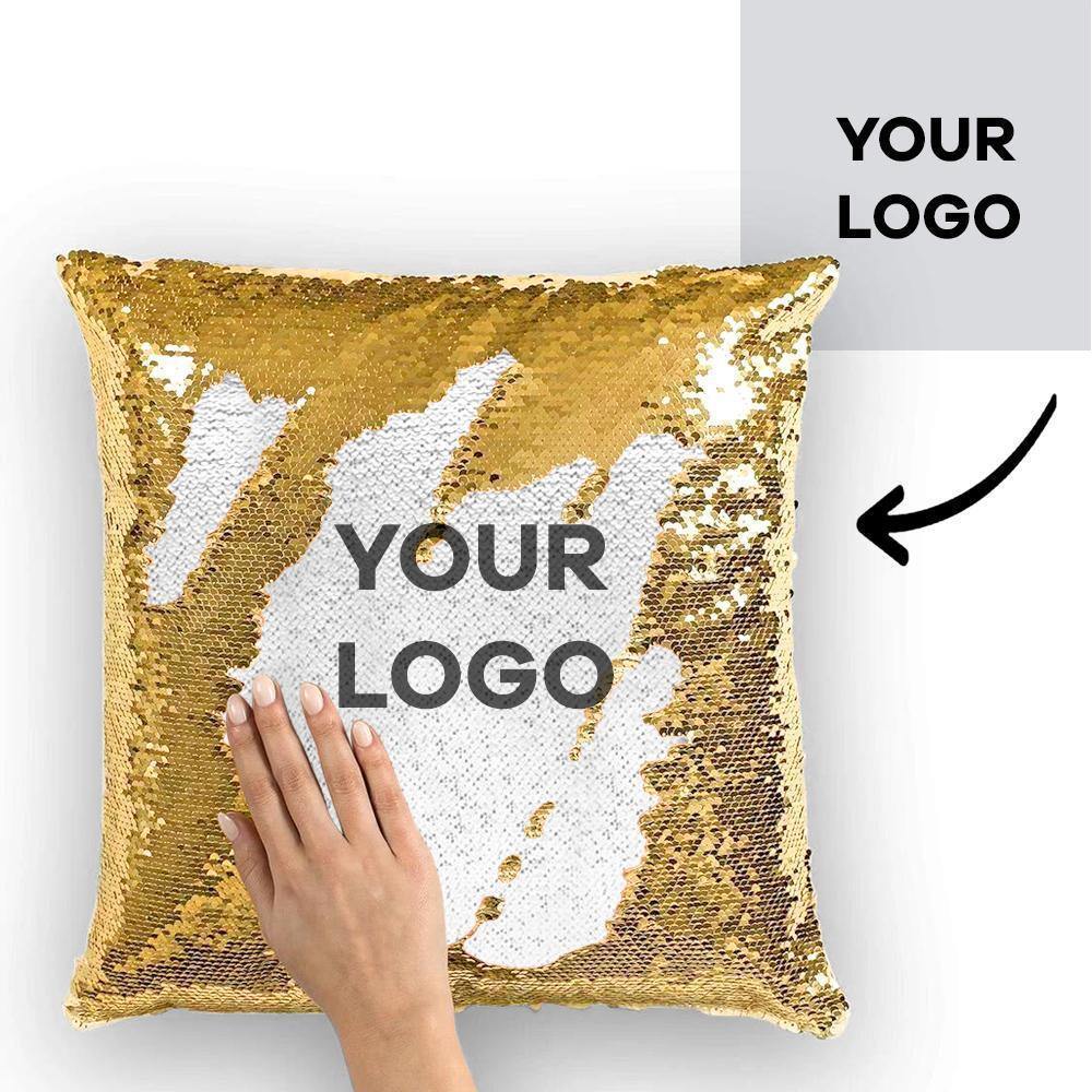 Custom Photo Magic Sequins Pillow Golden Color Shiny Best Gifts 15.75 * 15.75 - soufeelau