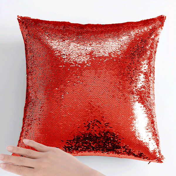 Photo Magic Sequins Pillow Red Shiny Best Gifts 15.75 * 15.75 - soufeelau