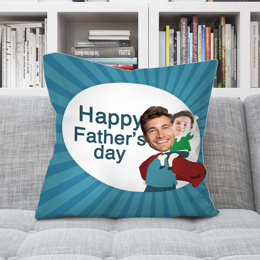 Custom Face Pillow Happy Father's Day Pillow Reserved Gift for Dad - soufeelau