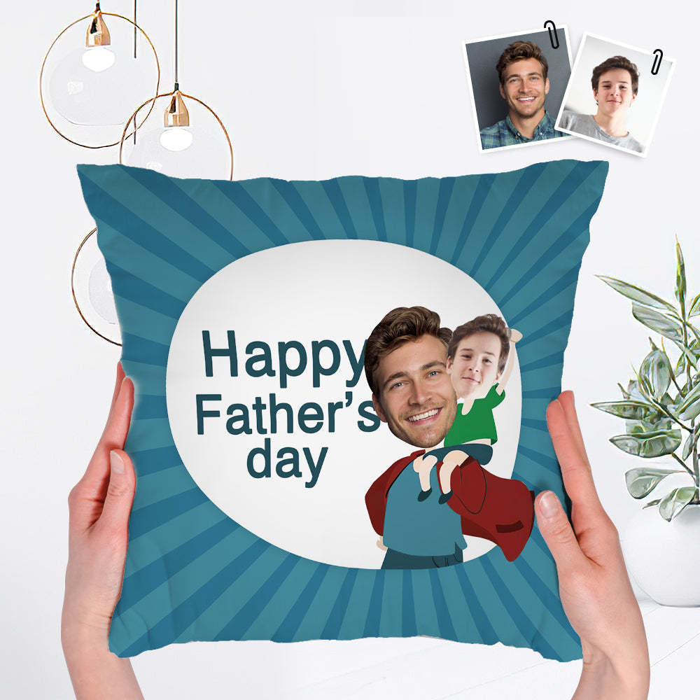 Custom Face Pillow Happy Father's Day Pillow Reserved Gift for Dad - soufeelau