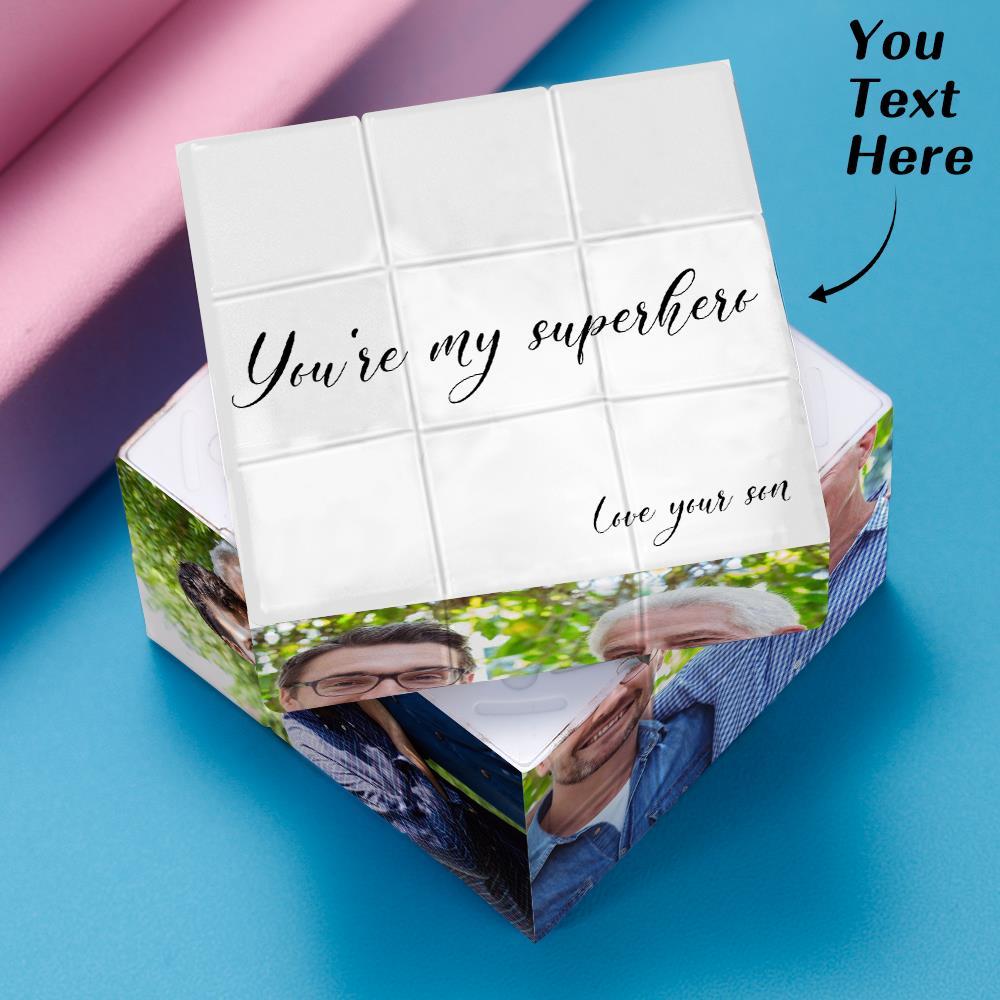 Custom Photo and Name Rubic's Cube Perfect Gift for Father's Day