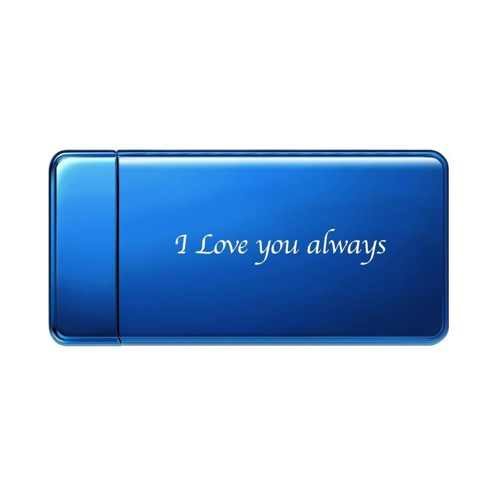 Photo Lighter with Engraving, Electric Lighter, Great Gift for Boyfriend Blue