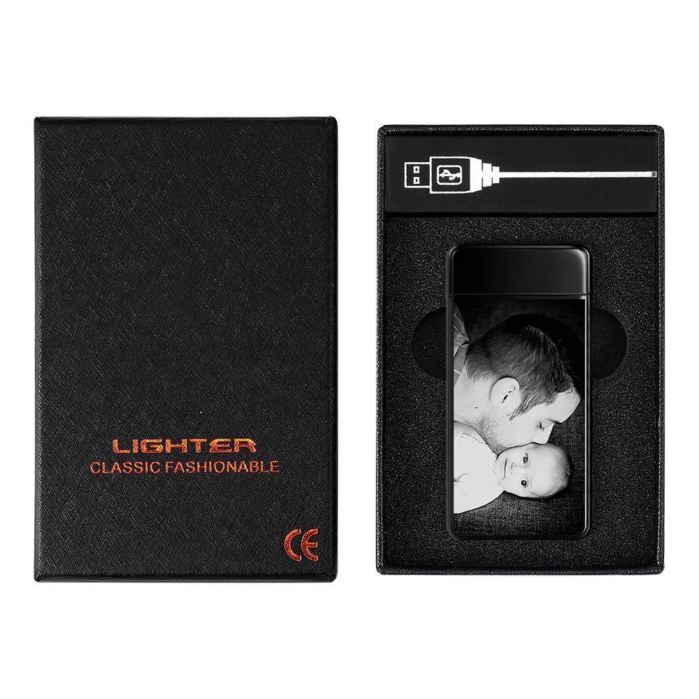 Photo Lighter, Custom Photo Engraved Lighter Black Keepsake Gift
