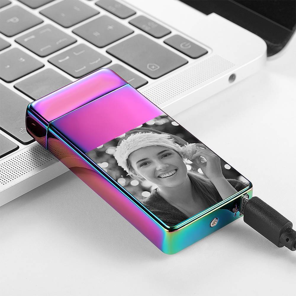 Photo Lighter, Custom Photo Engraved Lighter Rainbow Color
