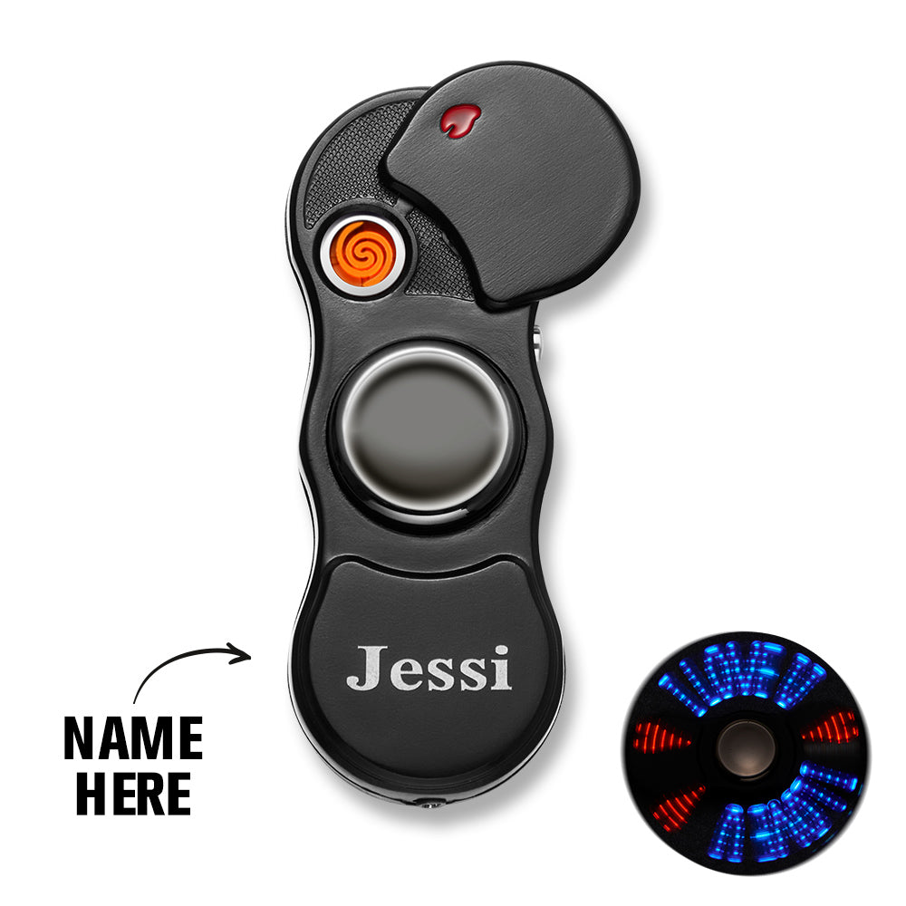 Custom Engraved Lighter LED Fidget Spinner Creative Gifts - soufeelau