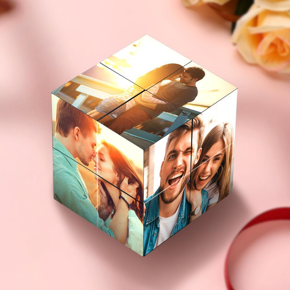 Custom Photo Rubic's Cube Ring Box Rhombic Gifts