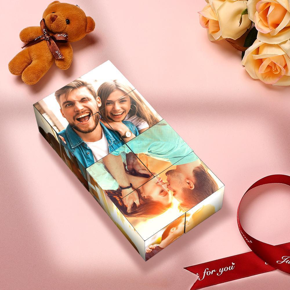 Custom Photo Rubic's Cube Ring Box Rhombic Gifts