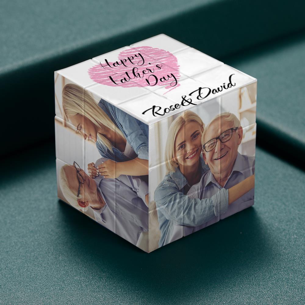 Custom Photo and Name Rubic's Cube Perfect Gift for Father's Day
