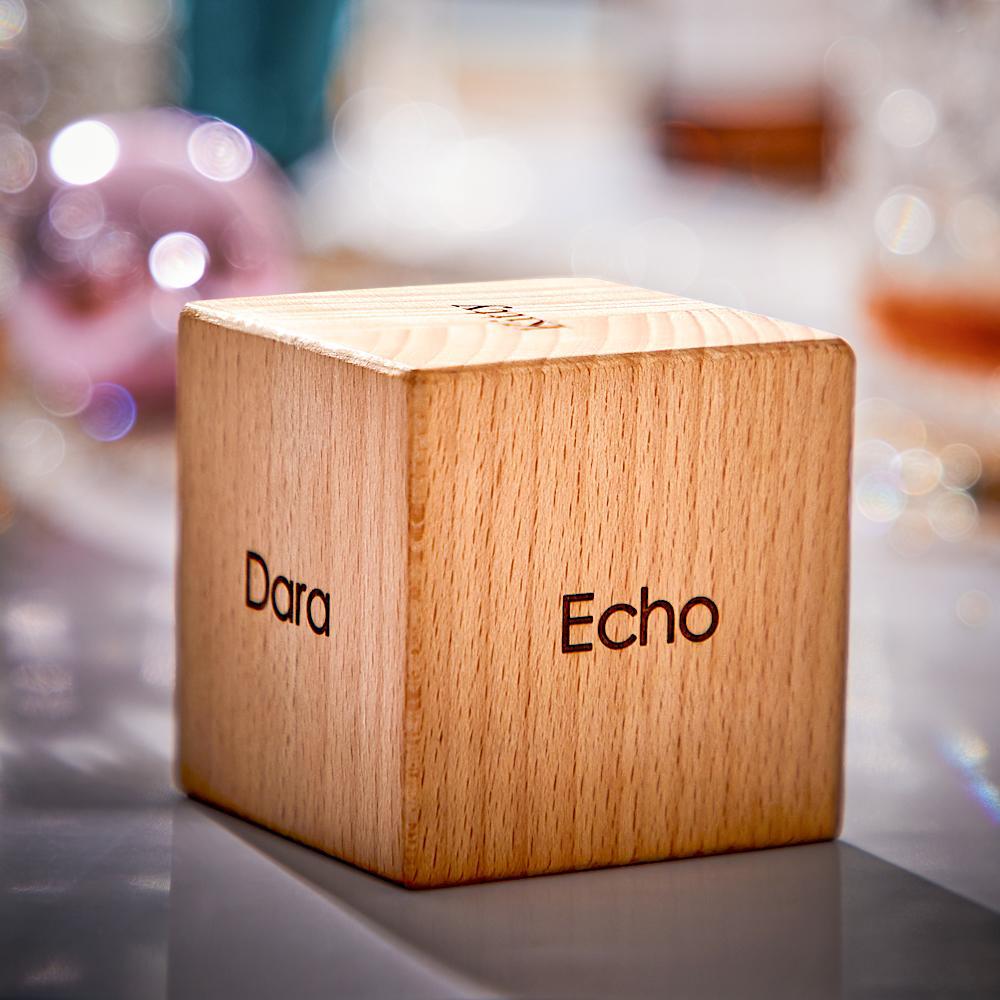 Custom Engraved Ornament Wooden Cube Creative Gifts - soufeelau