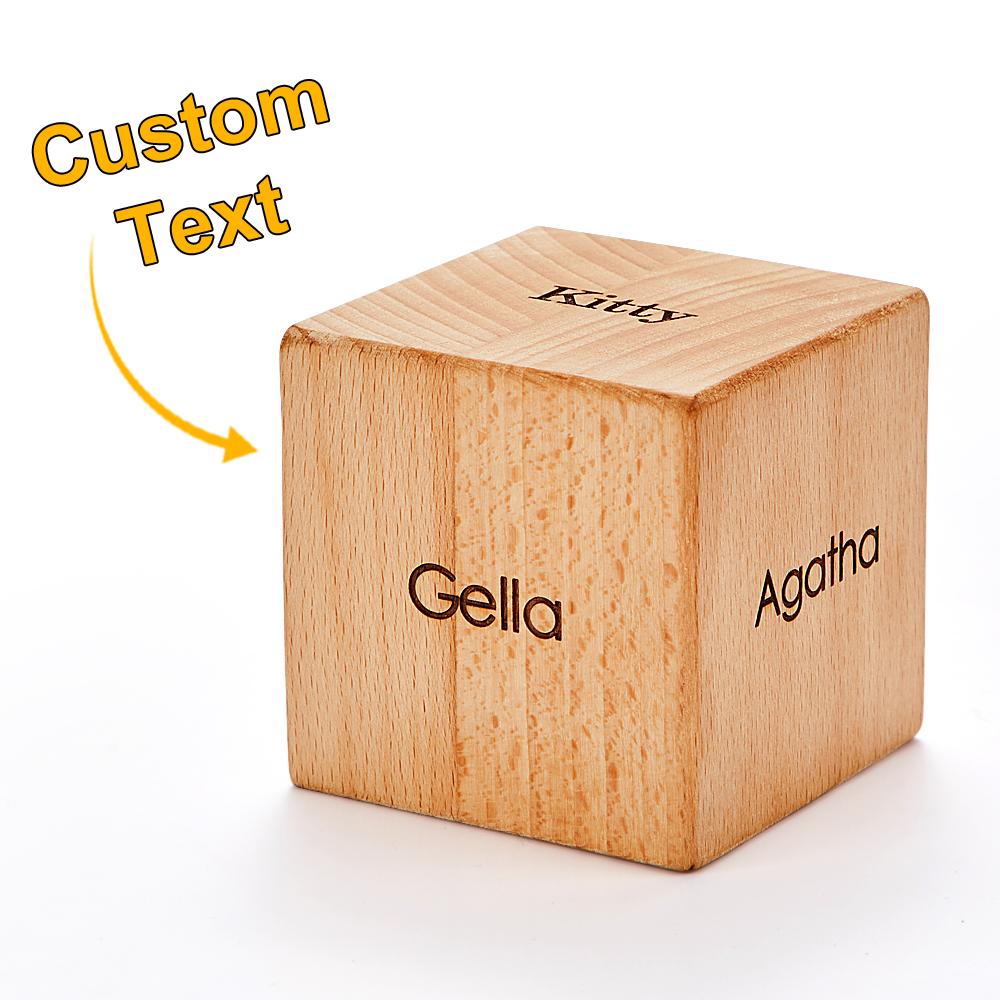 Custom Engraved Ornament Wooden Cube Creative Gifts - soufeelau