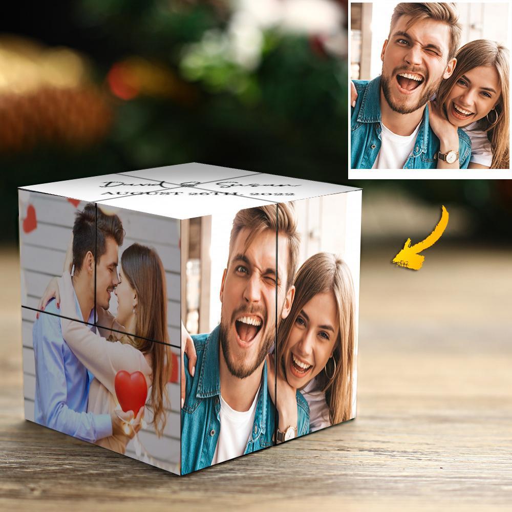Custom Rubiks Cube Photo Frame Multi Photo Mr And Mrs Custom Wedding Photo Cube 7*7*7cm - soufeelau