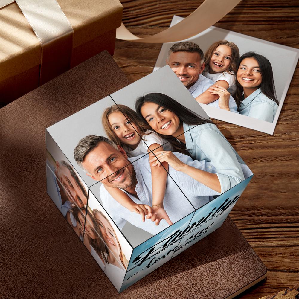 Custom Photo Rubiks Cube Photo Frame Multiphoto Gifts For Family Together We Make A Family Rubik Cube - soufeelau