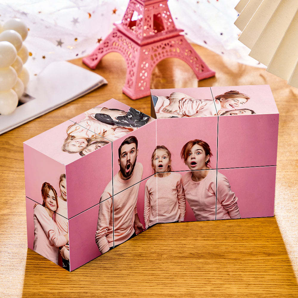 Multiphoto rubic's Cube Personalized Folding Picture Cube Photo Frame Valentine's Day Gifts - soufeelau