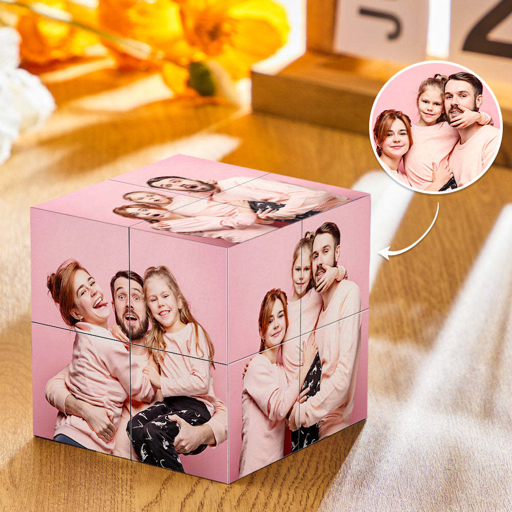 Photo Frame Rubic's Multiphoto Frame Personalized Picture Collage Cube Not Assembled with 2 Stickers