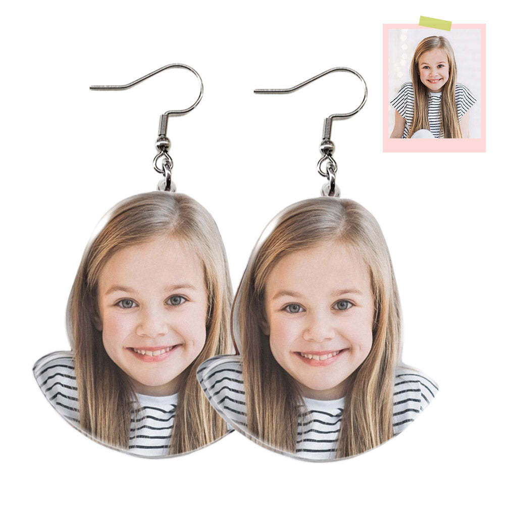 Custom Photo Earrings Acrylic Earrings Personalized Face Earrings Gift For Women - soufeelau