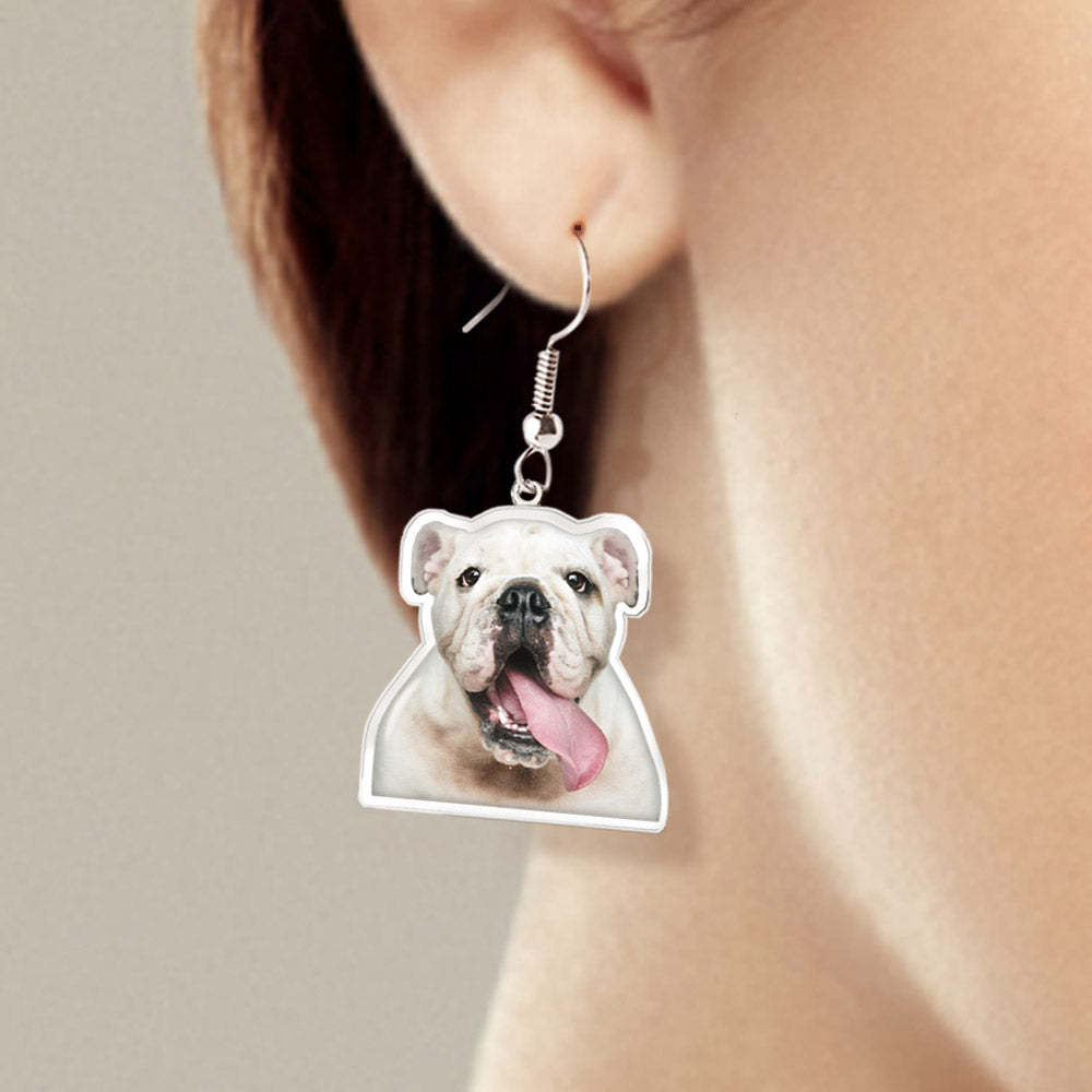 Custom Pet Photo Earrings Cat Dog Earrings Comics Earrings Personalized Dangle Earrings For Her - soufeelau