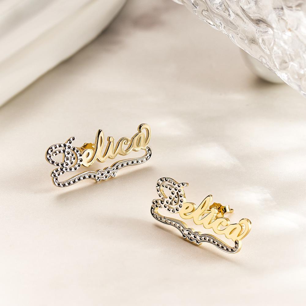 Love Yourself Personalized Name Earrings for Women Stud Earrings - soufeelau