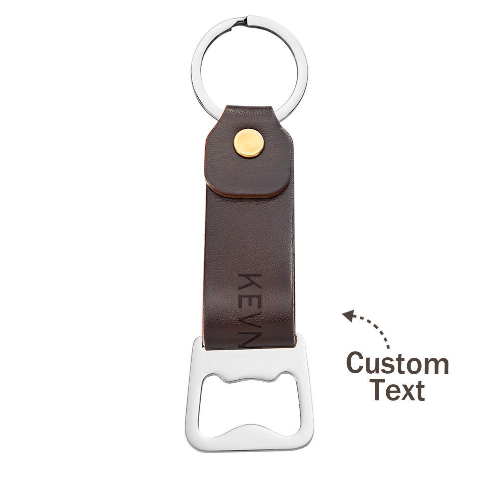 Custom Engraved Bottle Opener Keychain Beer Key Fob Gifts For Dad - soufeelau