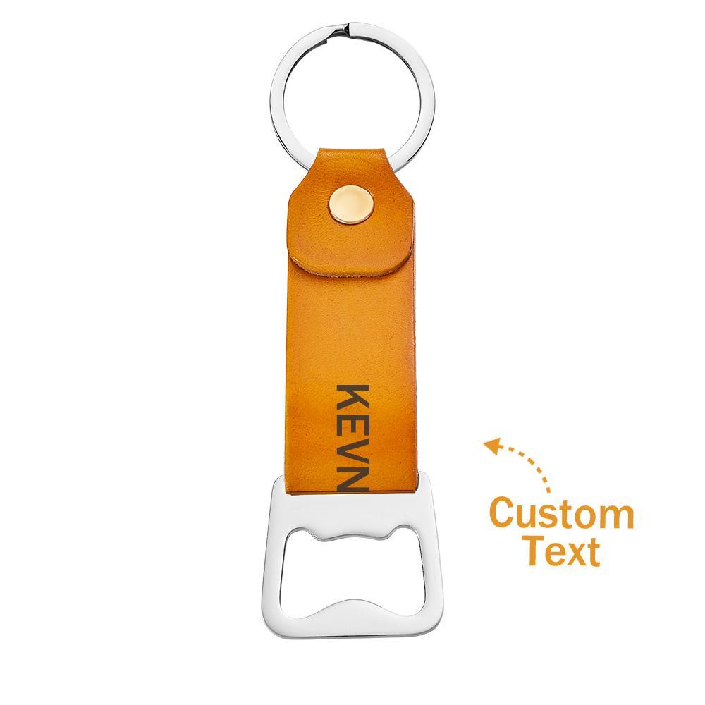 Custom Engraved Bottle Opener Keychain Beer Key Fob Gifts For Dad - soufeelau