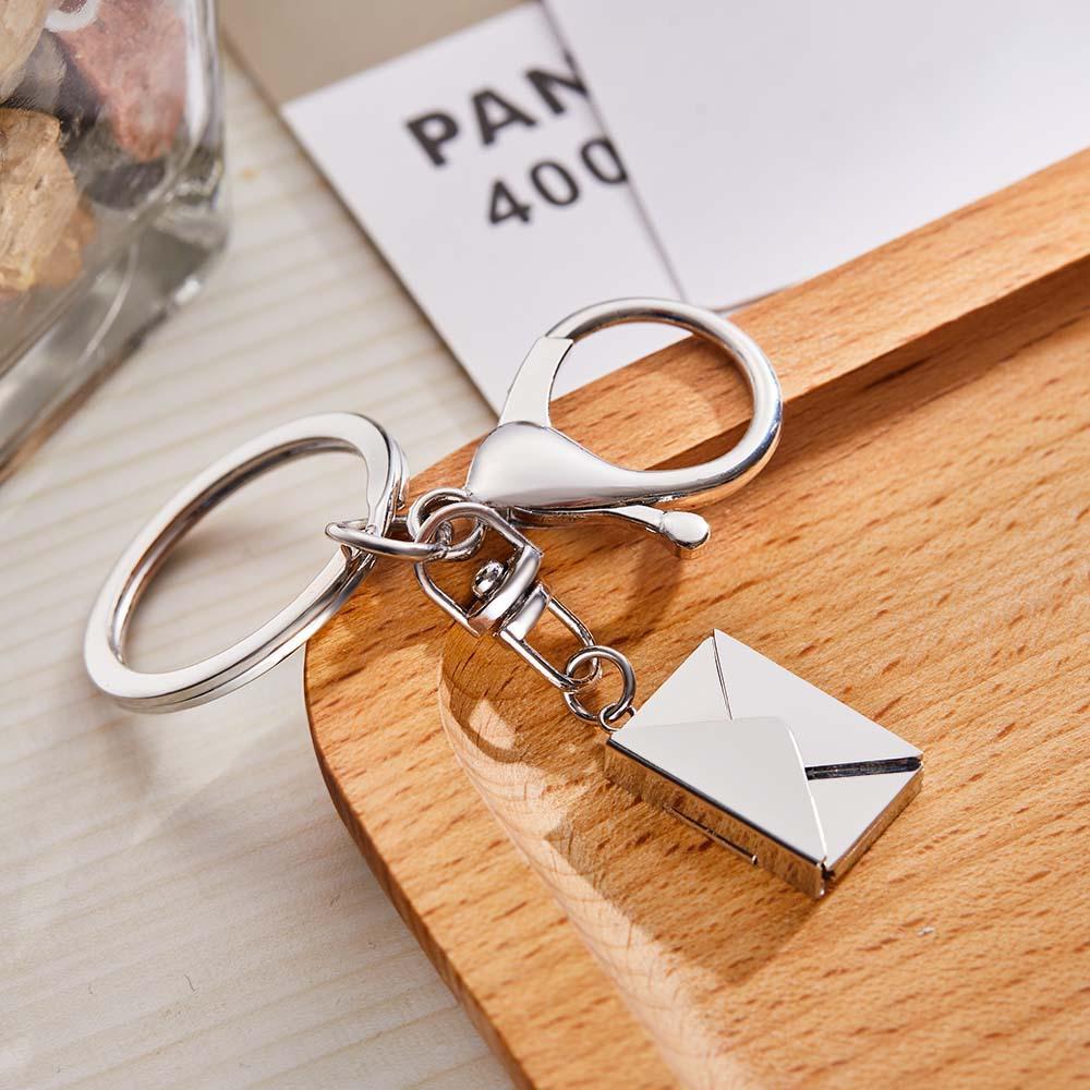 Custom Photo Keychain Mail Envelope Picture Key Ring Locket Gifts - soufeelau