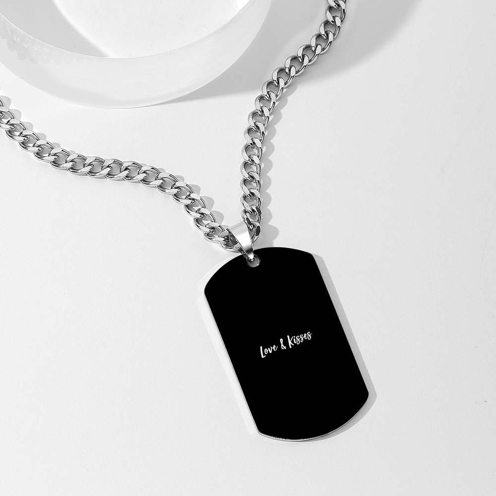 Men's Necklace Engraved Necklace Photo Necklace Optional Style Gifts for Him - soufeelau