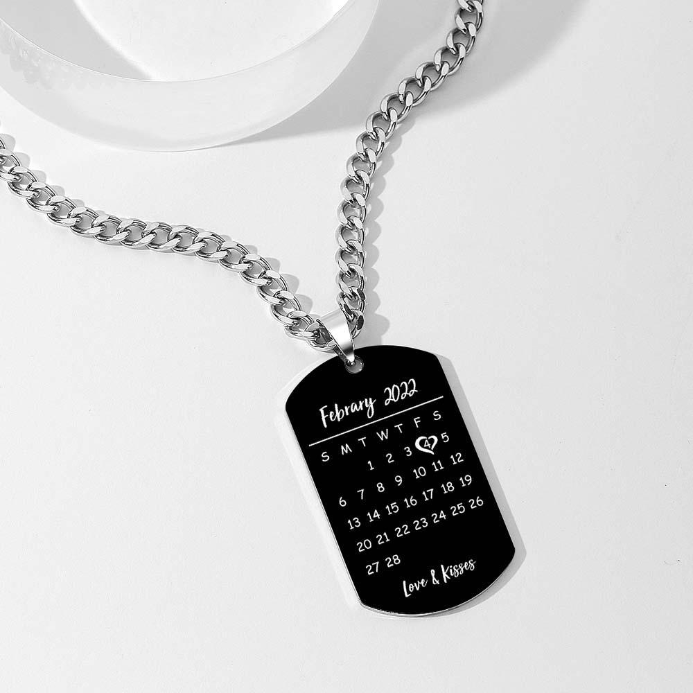 Men's Necklace Engraved Necklace Photo Music Code Necklace Optional Style Gifts for Him - soufeelau