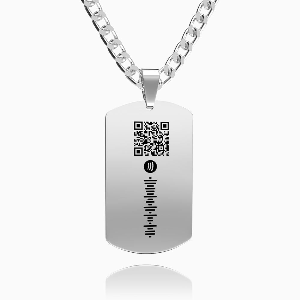 Custom Photo Necklace Spotify Code Necklace Men's Doge Tag Necklace - soufeelau