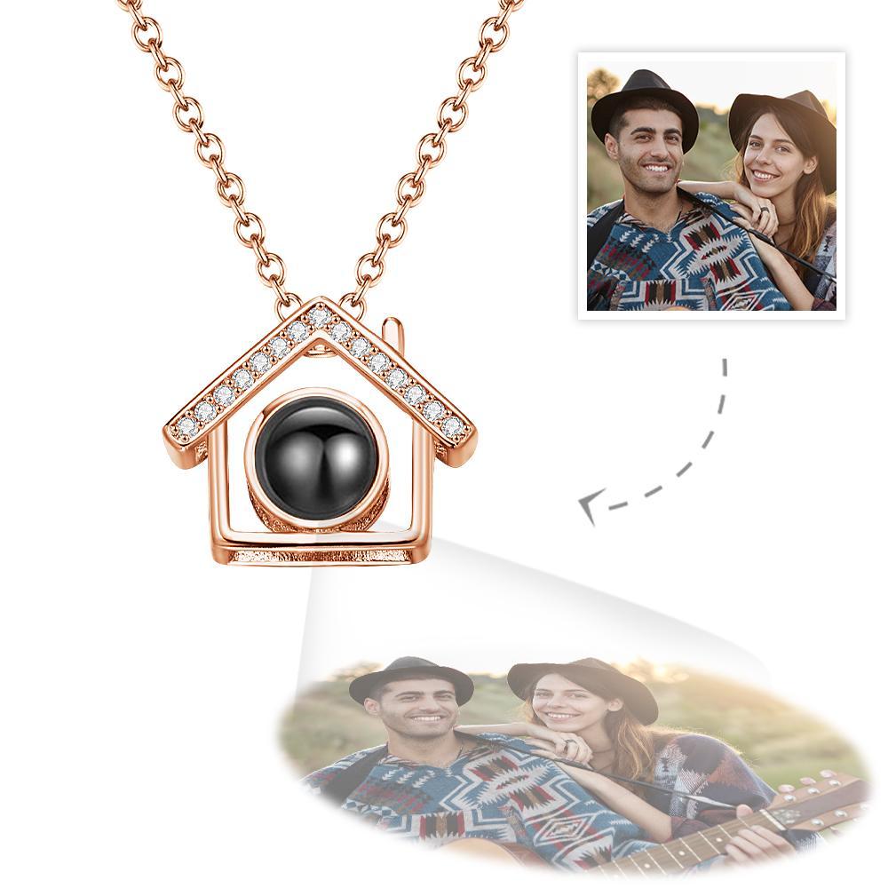 Custom Photo Projection Necklace Our Home Couple Memorial Gifts - soufeelau