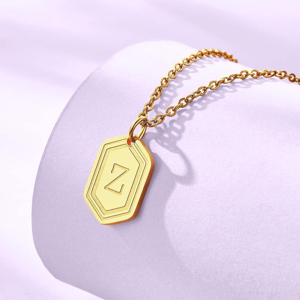 Custom Engraved Initial Necklace Gifts for Someone 18k Gold Plated Stainless Steel - soufeelus