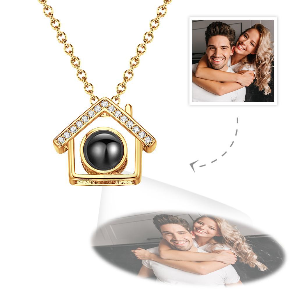 Custom Photo Projection Necklace Our Home Couple Memorial Gifts - soufeelau
