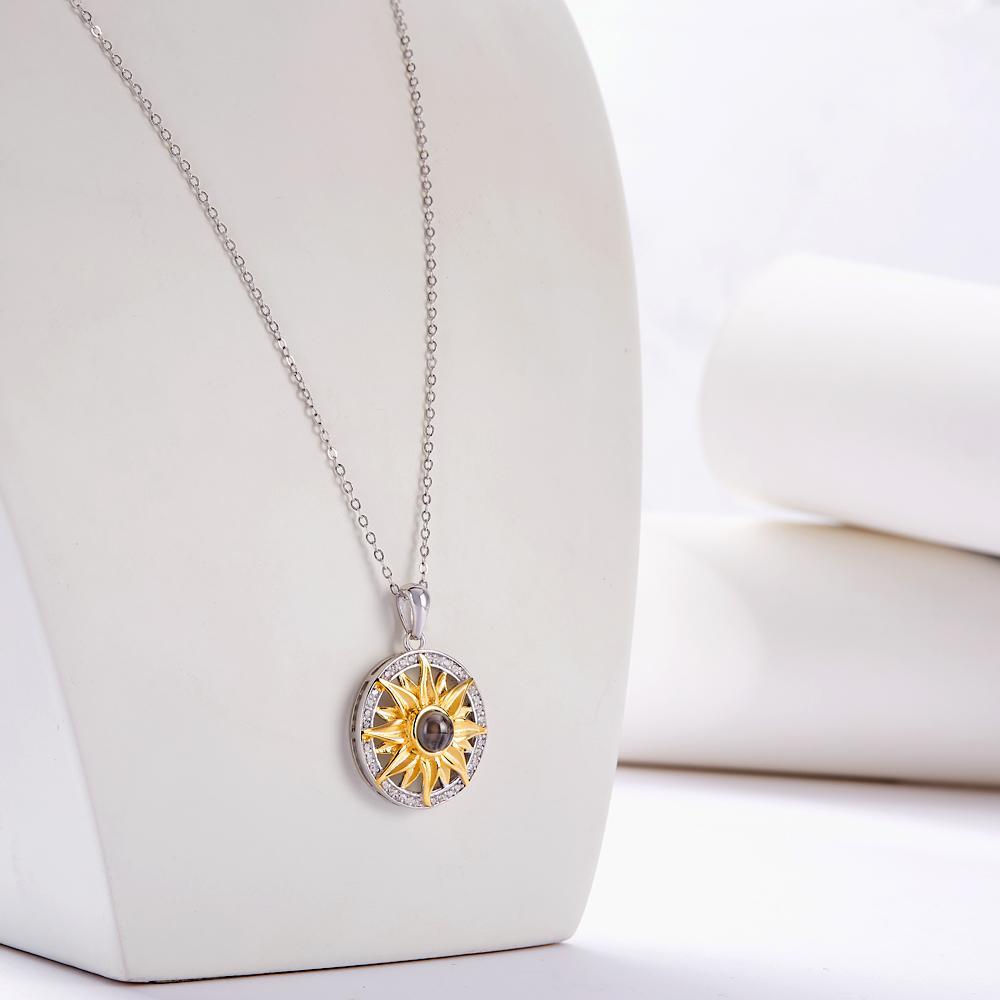 Custom Photo Necklace Projection Sunflower Simulation Fun Gifts - soufeelau