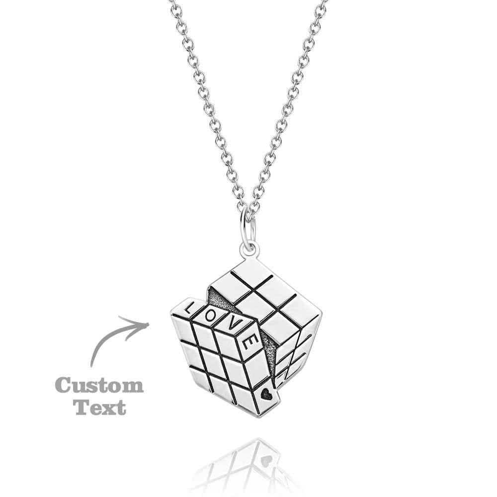 Personalized Pendant Necklace Customizable Love Cube Pendant Necklace Fine Jewelry Gifts - soufeelau