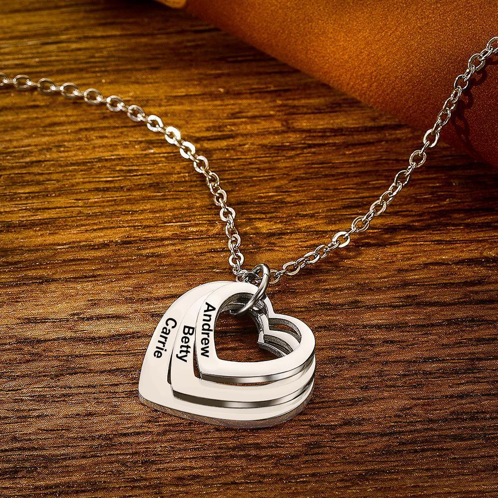 Engraved Necklace Disc Necklace Name Necklace Heart-shaped Gifts for Best Friends