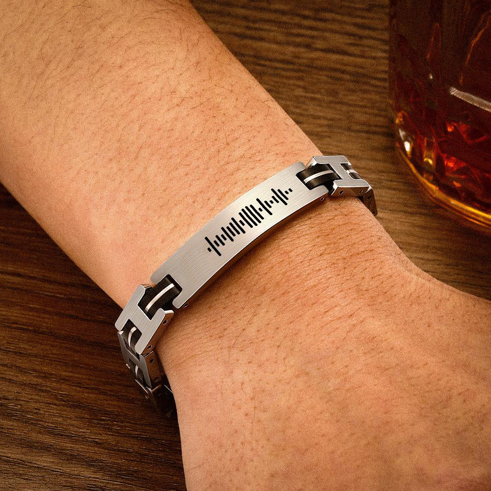 Scannable Custom Music Code Bracelet Music Gifts for Dad On Father's Day