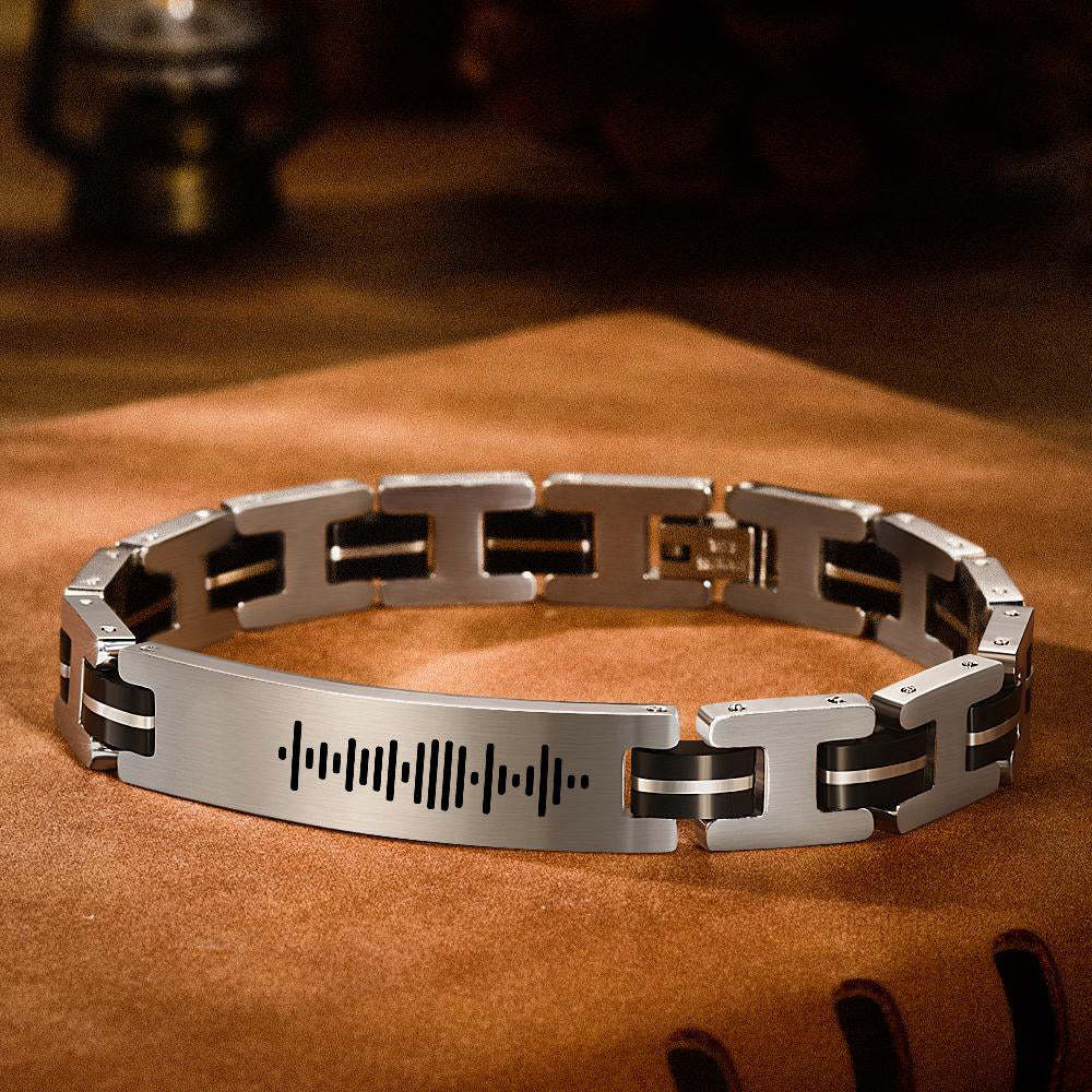 Scannable Custom Music Code Bracelet Music Gifts for Dad On Father's Day