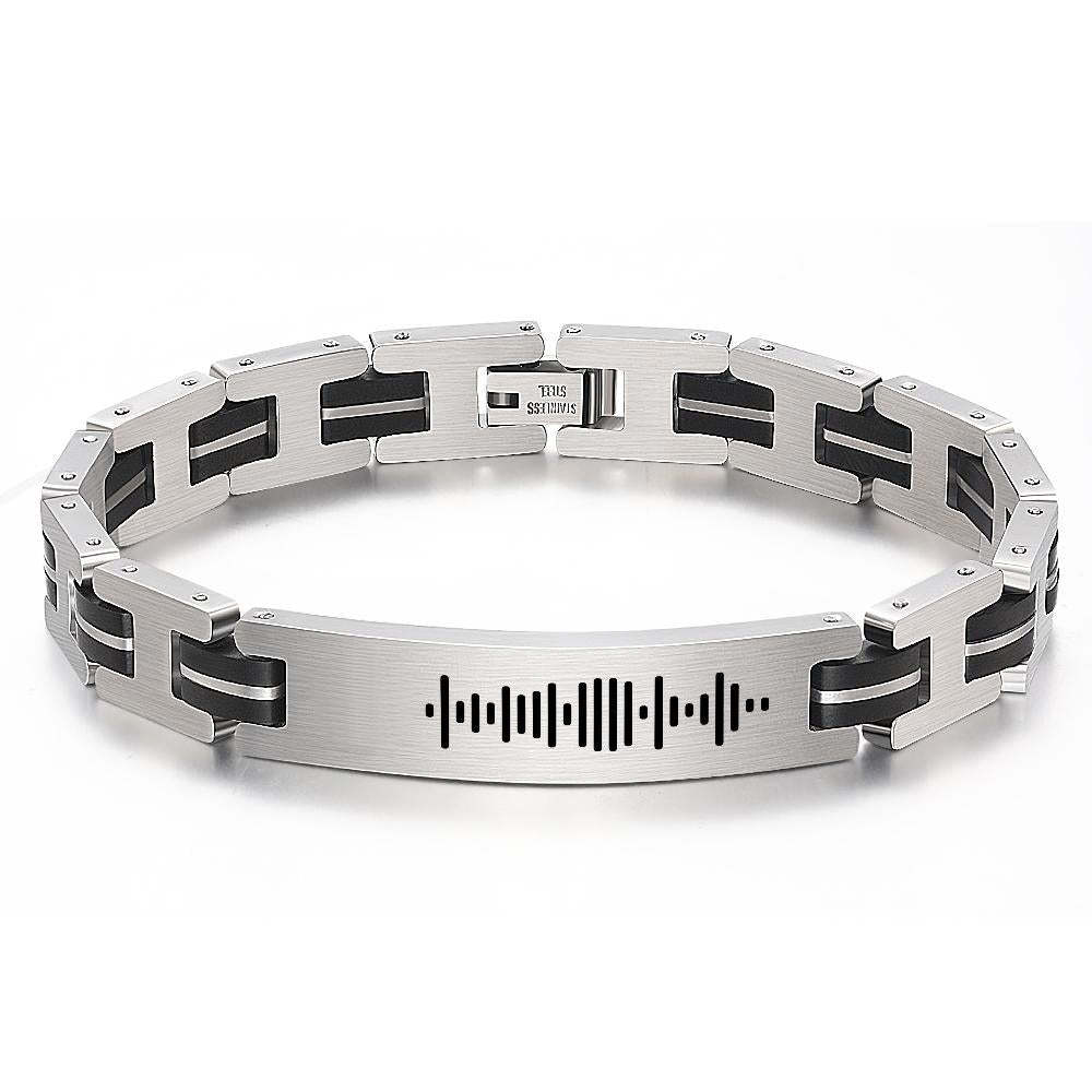 Scannable Custom Music Code Bracelet Music Gifts for Dad On Father's Day